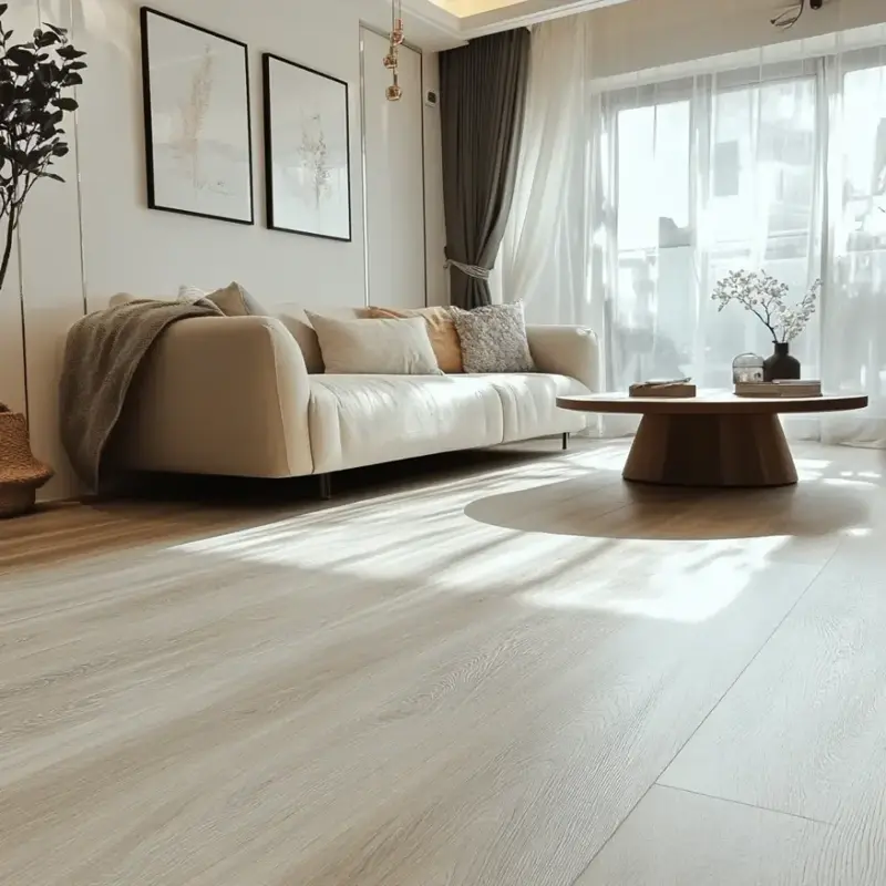 Living room with luxury vinyl plank flooring